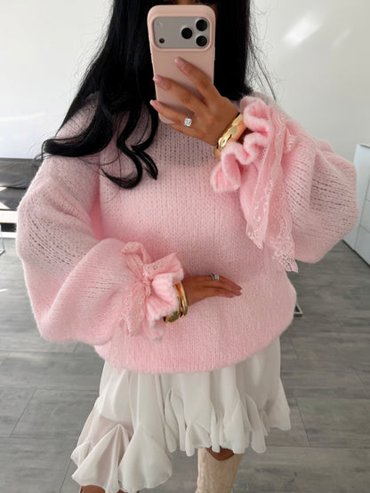 SOFT PULLOVER MIT SPITZENÄRMEL MARA – Miss Nova Damenmode