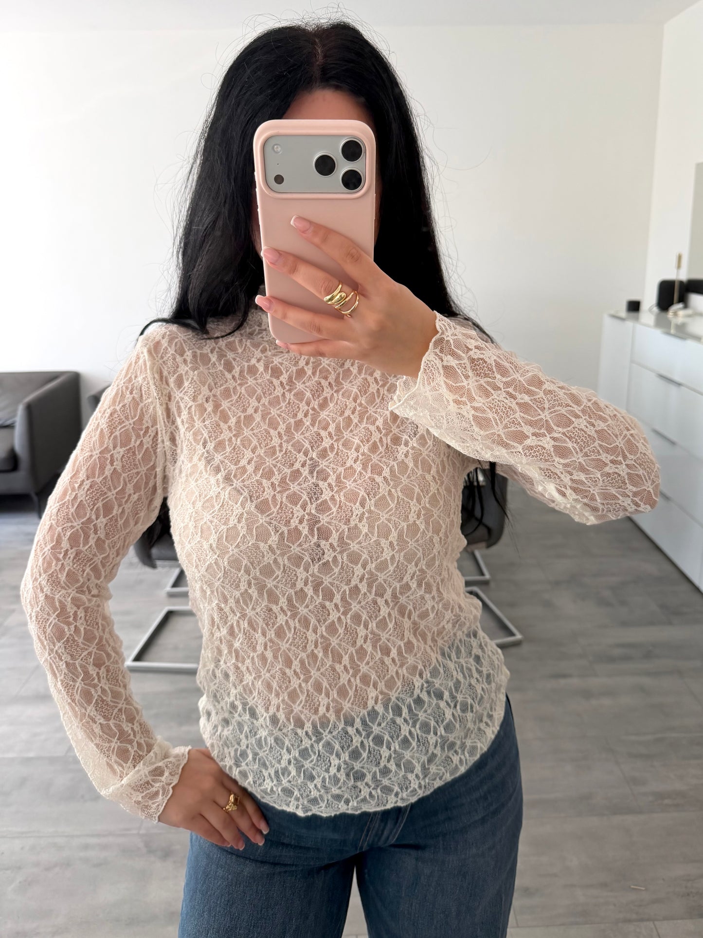 SPITZEN OBERTEIL BELINDA CREMEWEISS