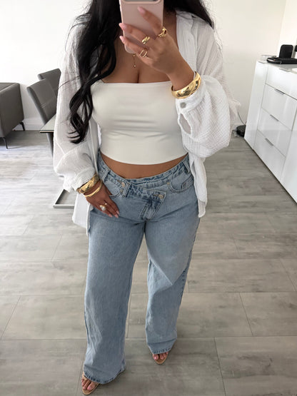 STRETCH STRAIGHT LEG JEANS EFFIE BLAU – Miss Nova Damenmode