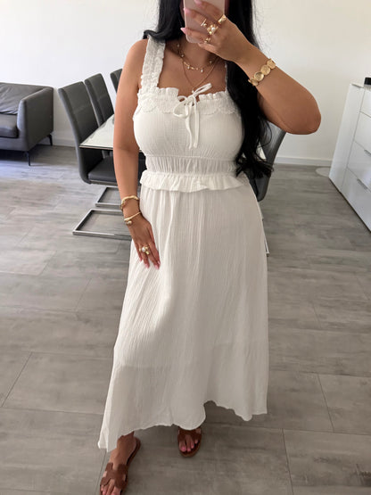 MUSSELIN KLEID MIT SPITZE ZİNAYA