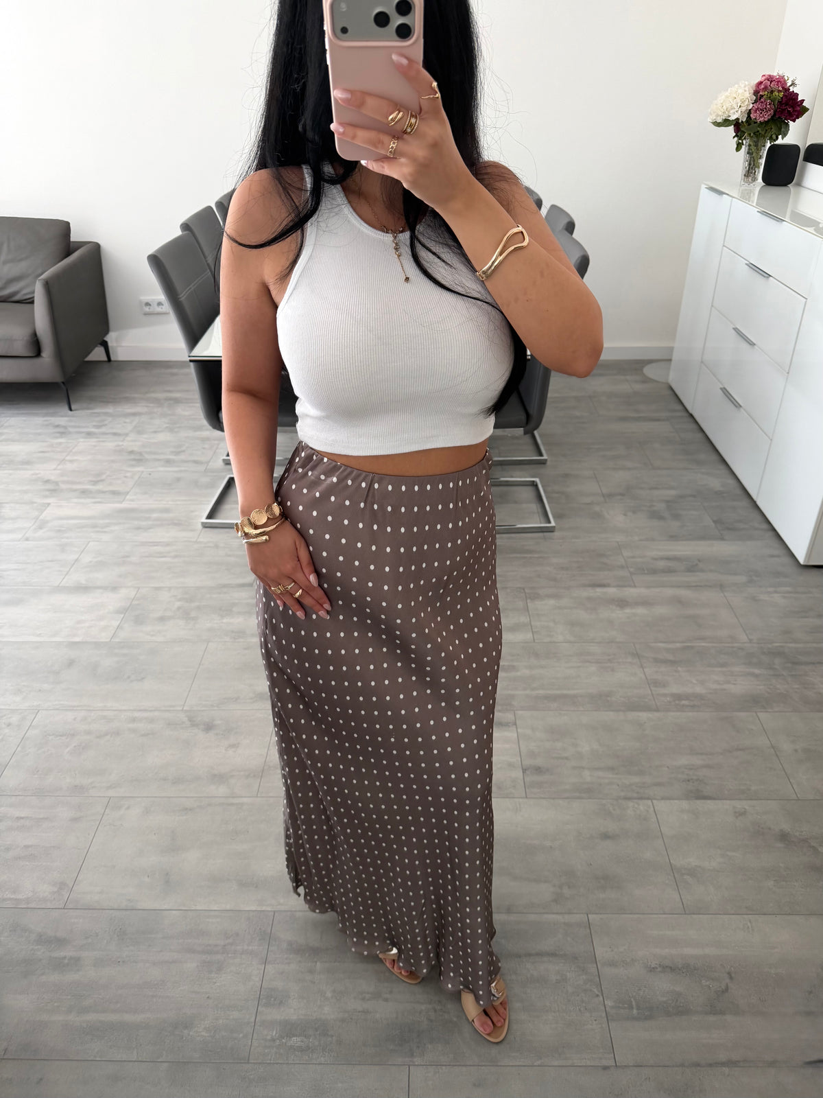 MAXI SEIDENROCK POLKA DOTS