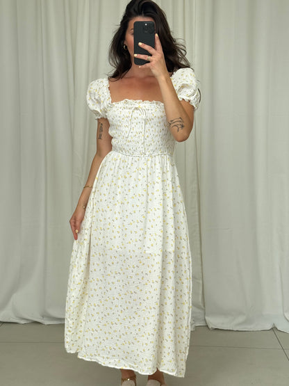MUSSELIN KLEID CAMELIA MIT BLUMENMUSTER – Musselin Mode Miss Nova