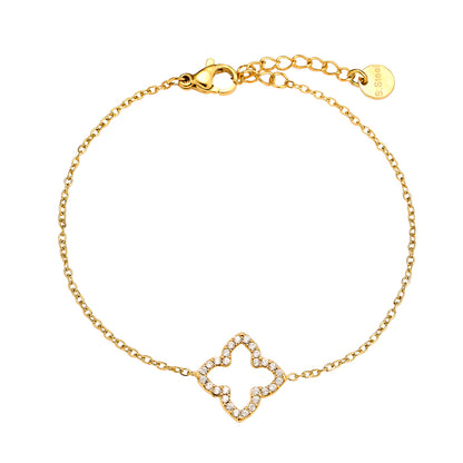 EDELSTAHL ARMKETTE LUCKY FLOWER CLASSIC – Miss Nova Damenmode