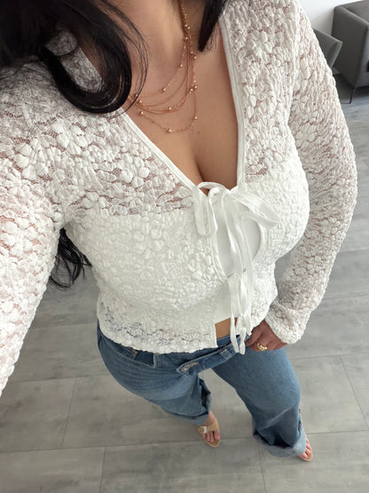 SPITZEN-OBERTEIL JULIA MIT SCHLEIFEN