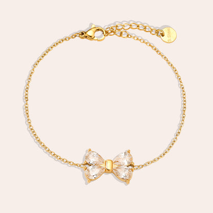 EDELSTAHL ARMKETTE DIAMOND BOW – Damenmode bei Miss Nova