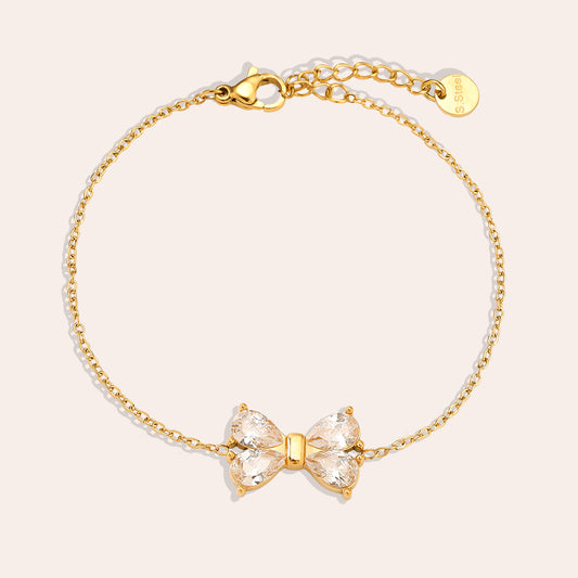 EDELSTAHL ARMKETTE DIAMOND BOW Musselin kaufen | Miss Nova