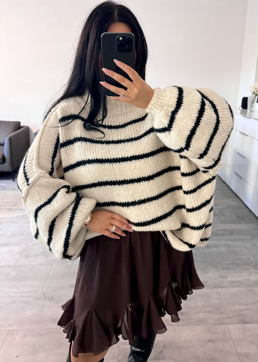 OVERSIZE PULLOVER FIONA GESTREIFT