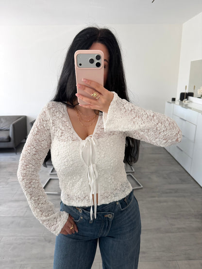 SPITZEN-OBERTEIL JULIA MIT SCHLEIFEN