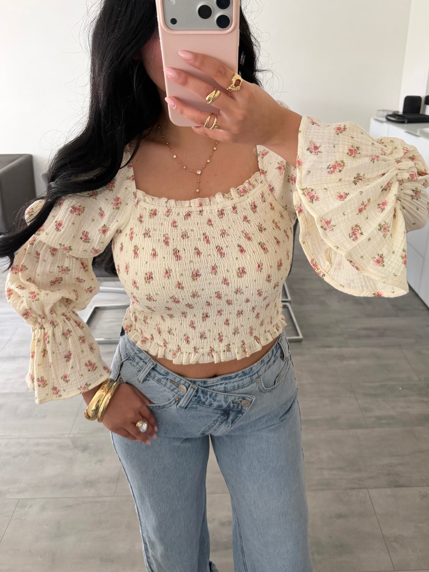 MUSSELIN BLUSE DAFINA MIT BLÜMCHEN – Musselin Mode Miss Nova