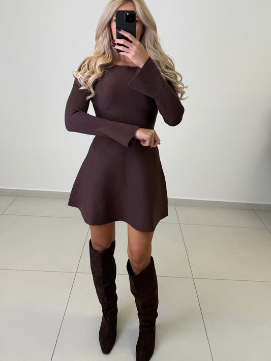 KLEID OLENA DUNKELBRAUN Musselin kaufen | Miss Nova