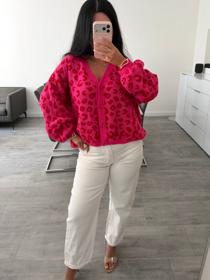 CARDIGAN ZIVA LEOPARDENMUSTER