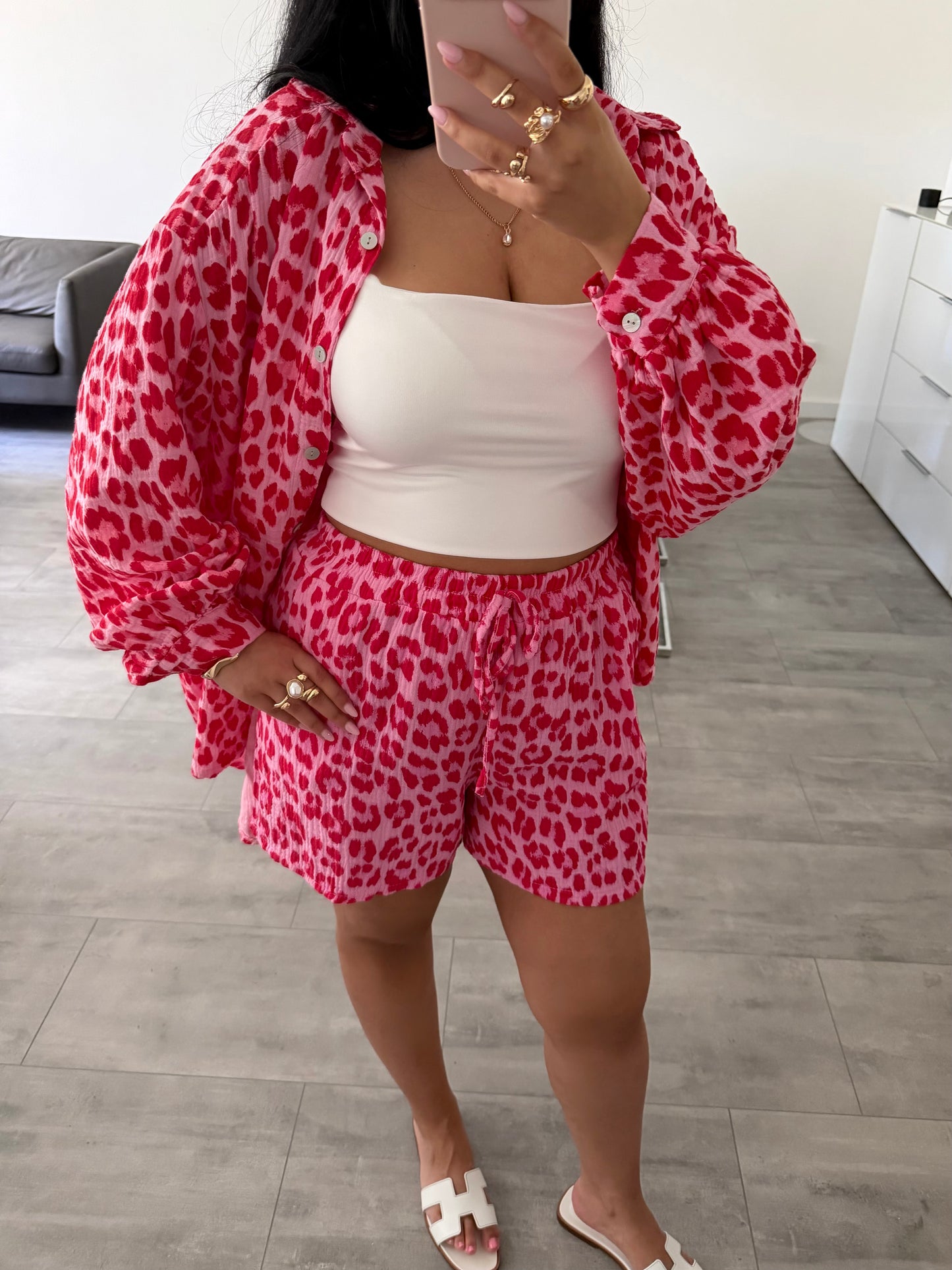 MUSSELIN SHORTS LEOPRINT
