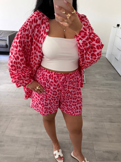 MUSSELIN SHORTS LEOPRINT