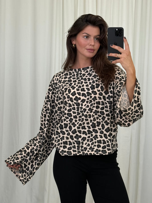 COTTON LONGSLEEVE LEOPRINT Musselin kaufen | Miss Nova