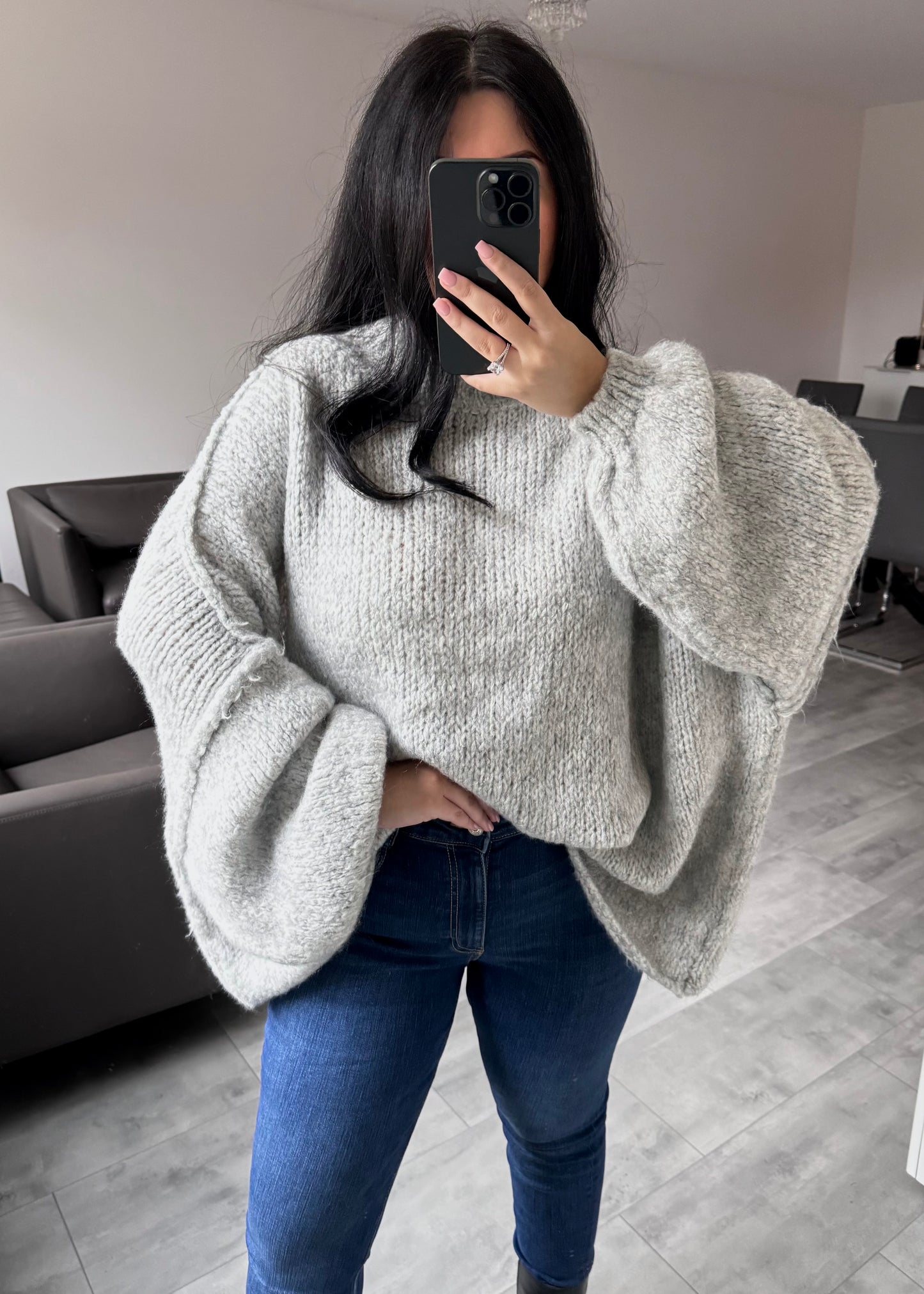 OVERSIZE PULLOVER FIONA GRAU