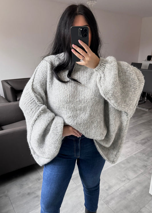 OVERSIZE PULLOVER FIONA GRAU
