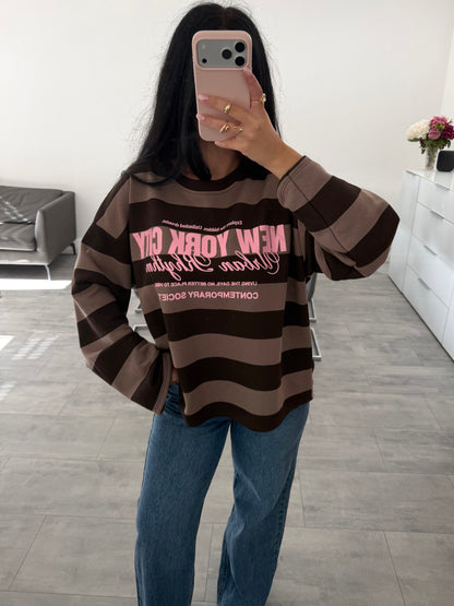OVERSIZE SWEATSHIRT STREIFEN NEW YORK CITY