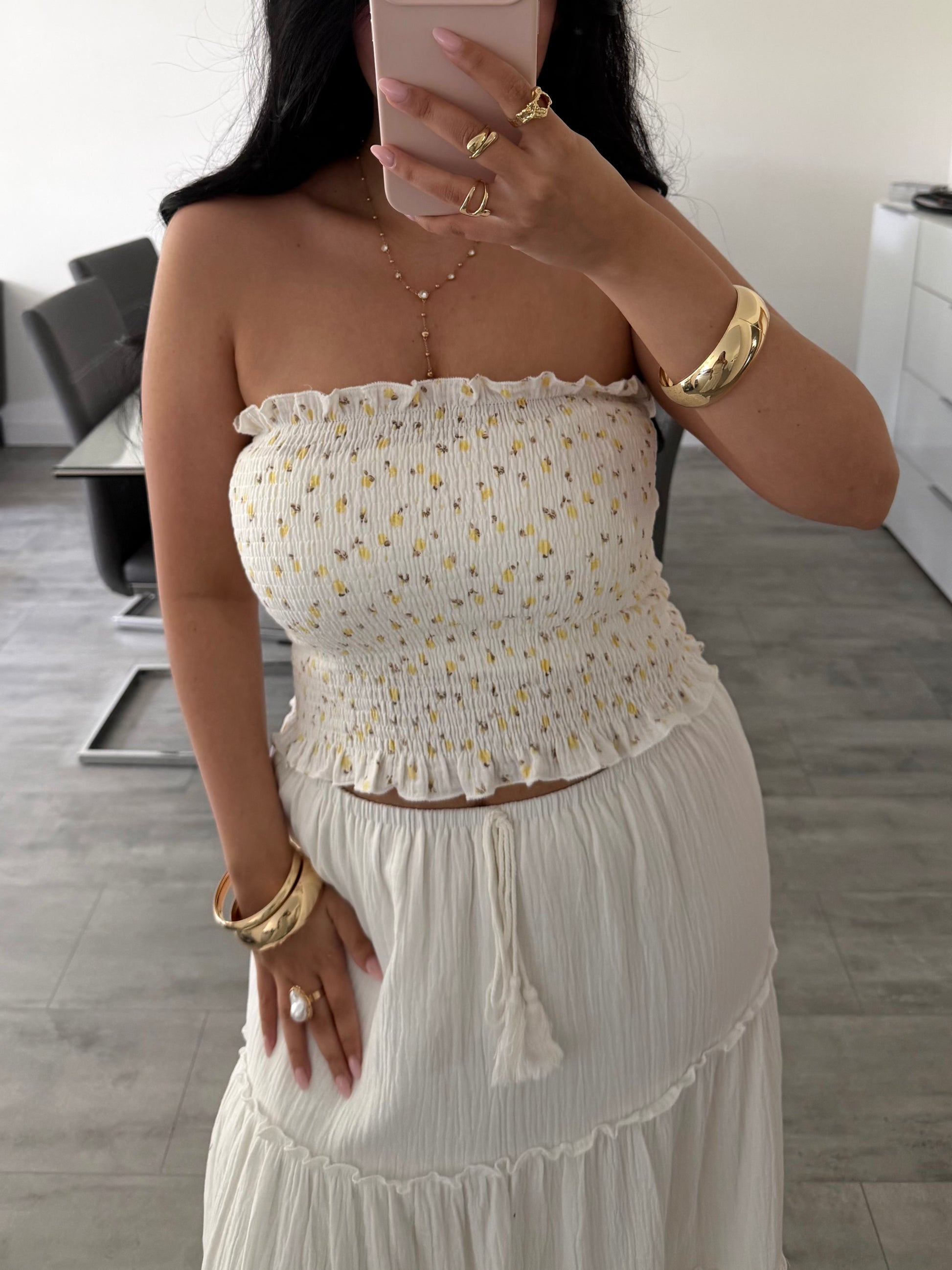MUSSELIN BANDEAU TOP BLÜMCHENLIEBE – Musselin Mode Miss Nova