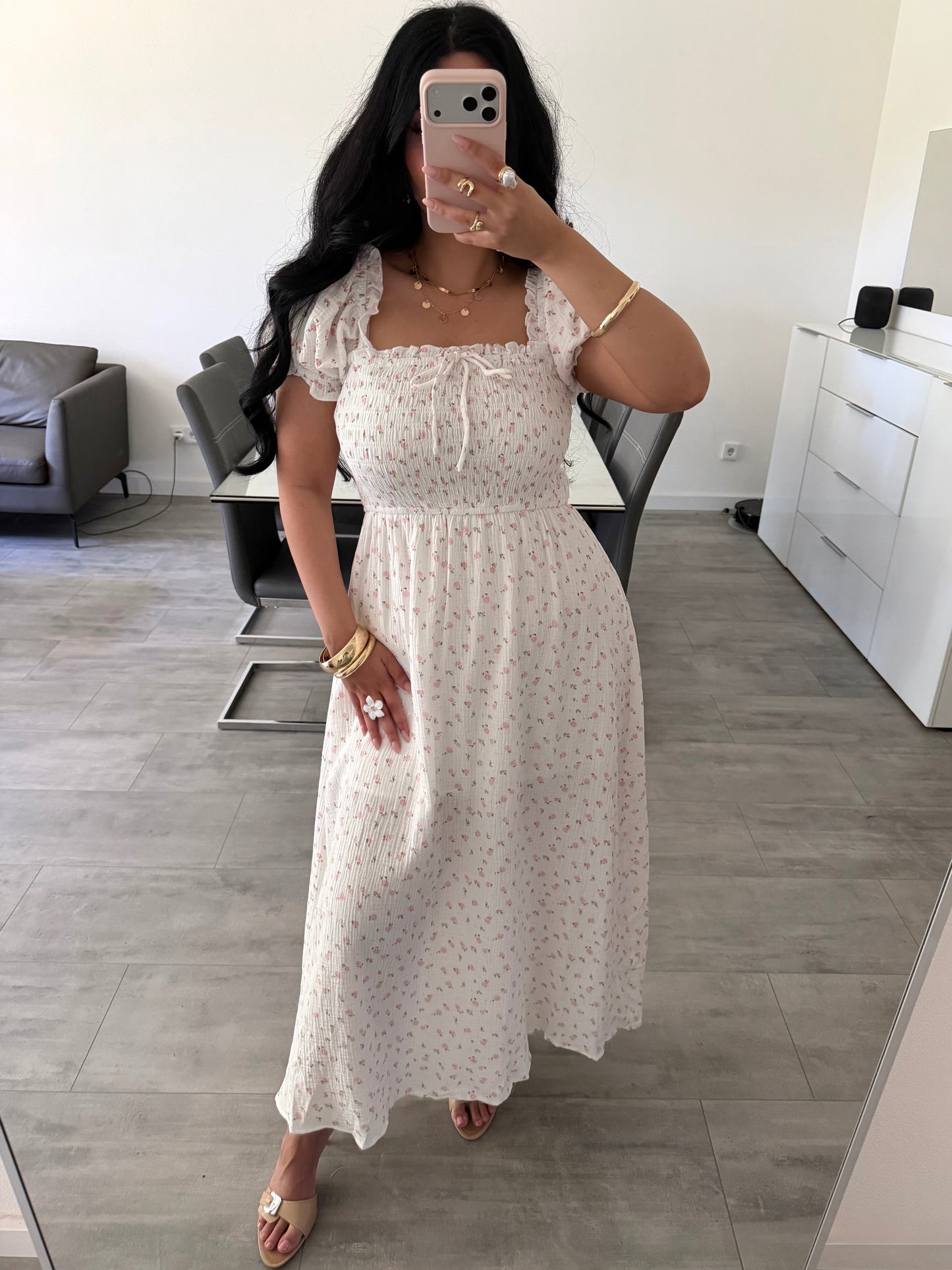 Musselin Kleid Camelia Mit Blumenmuster | Musselin Mode | missnova.de