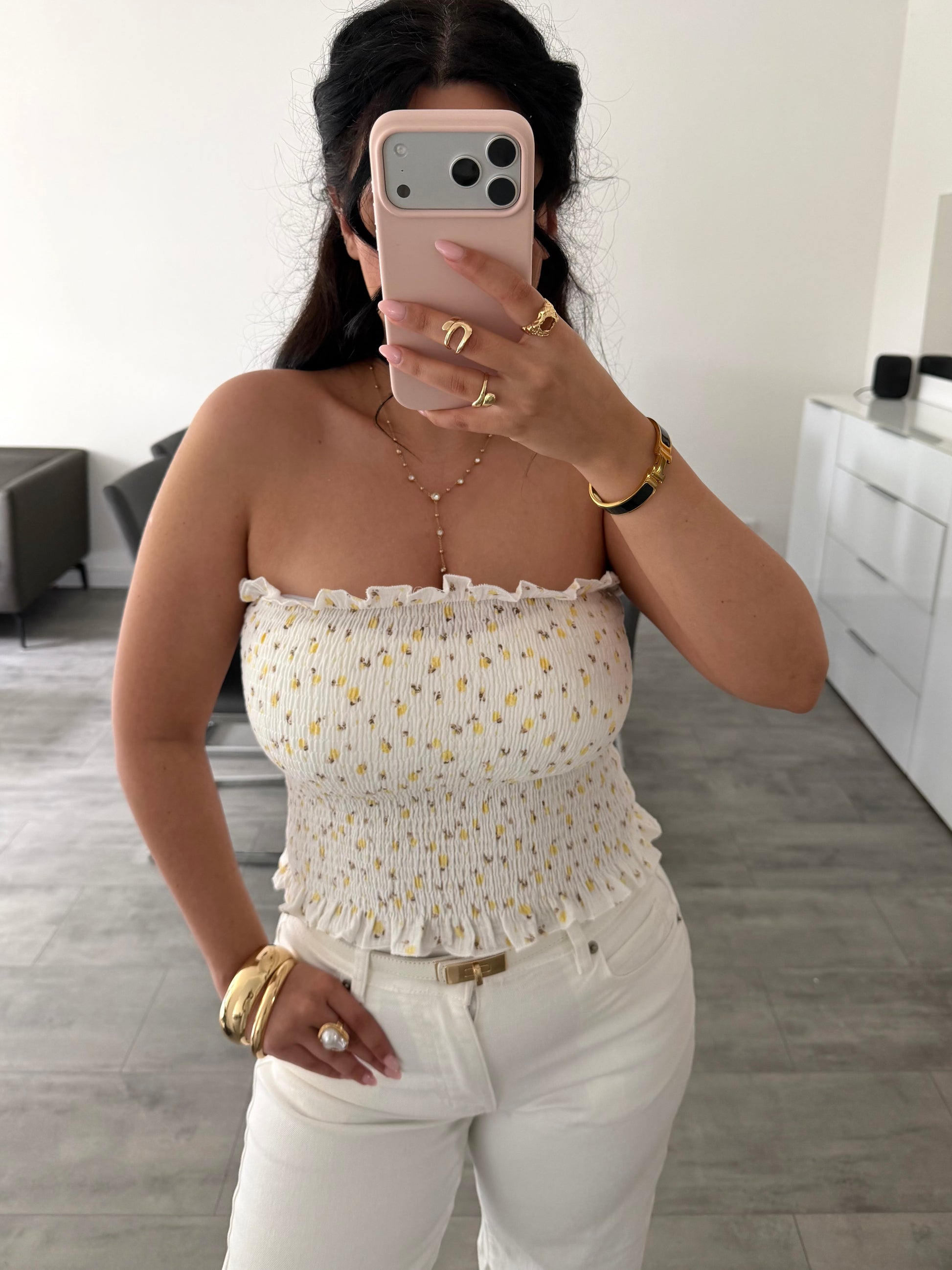 MUSSELIN BANDEAU TOP BLÜMCHENLIEBE – Musselin Mode Miss Nova