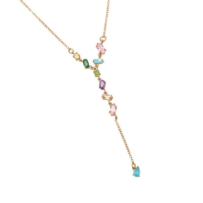 Edelstahl Halskette Gemstones Bunt – Edelstahl Schmuck bei Missnova