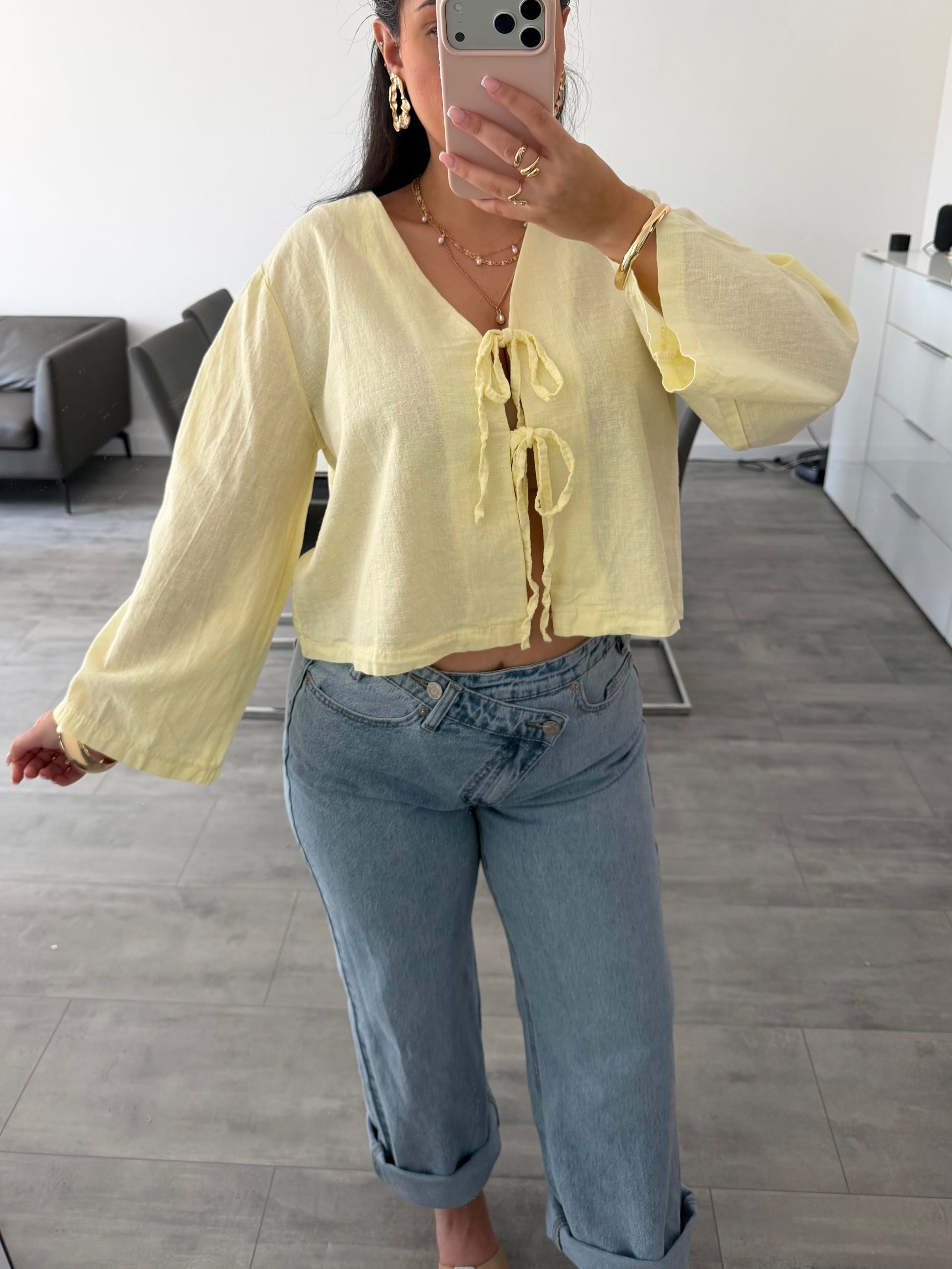 BAUMWOLL-LEINEN BLUSE HANNAH Ansicht 3 – Miss Nova Damenmode
