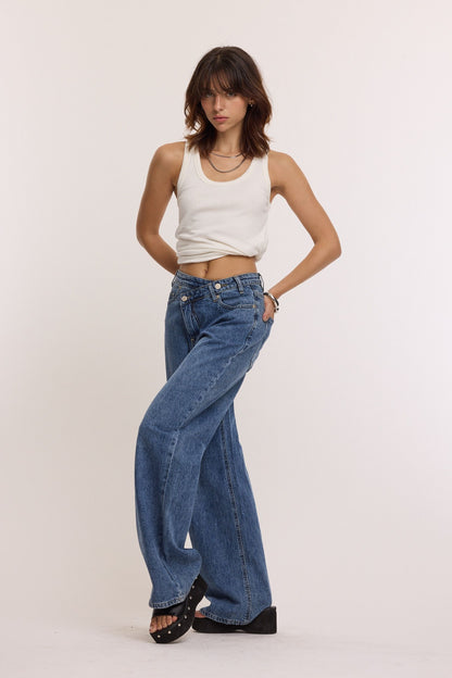 STRETCH STRAIGHT LEG JEANS EFFIE BLAU
