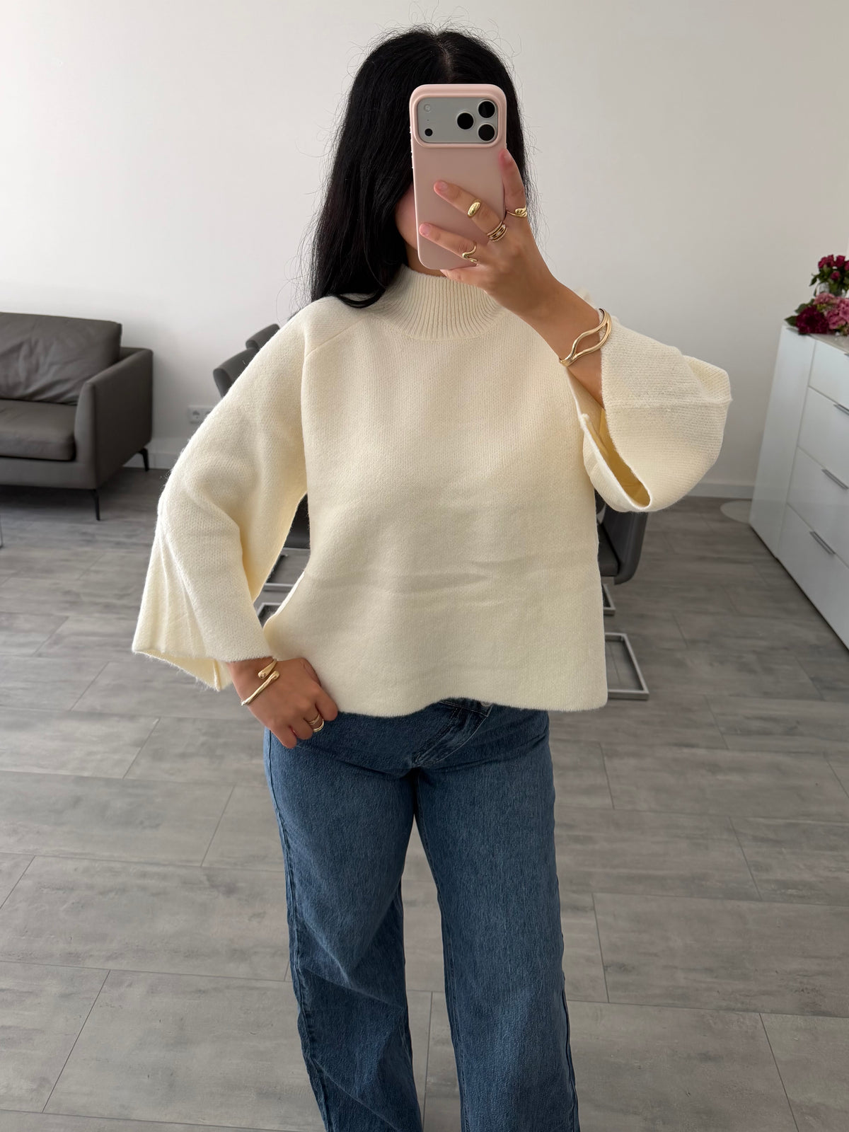 PULLOVER MIT SCHLEIFE AM RÜCKEN