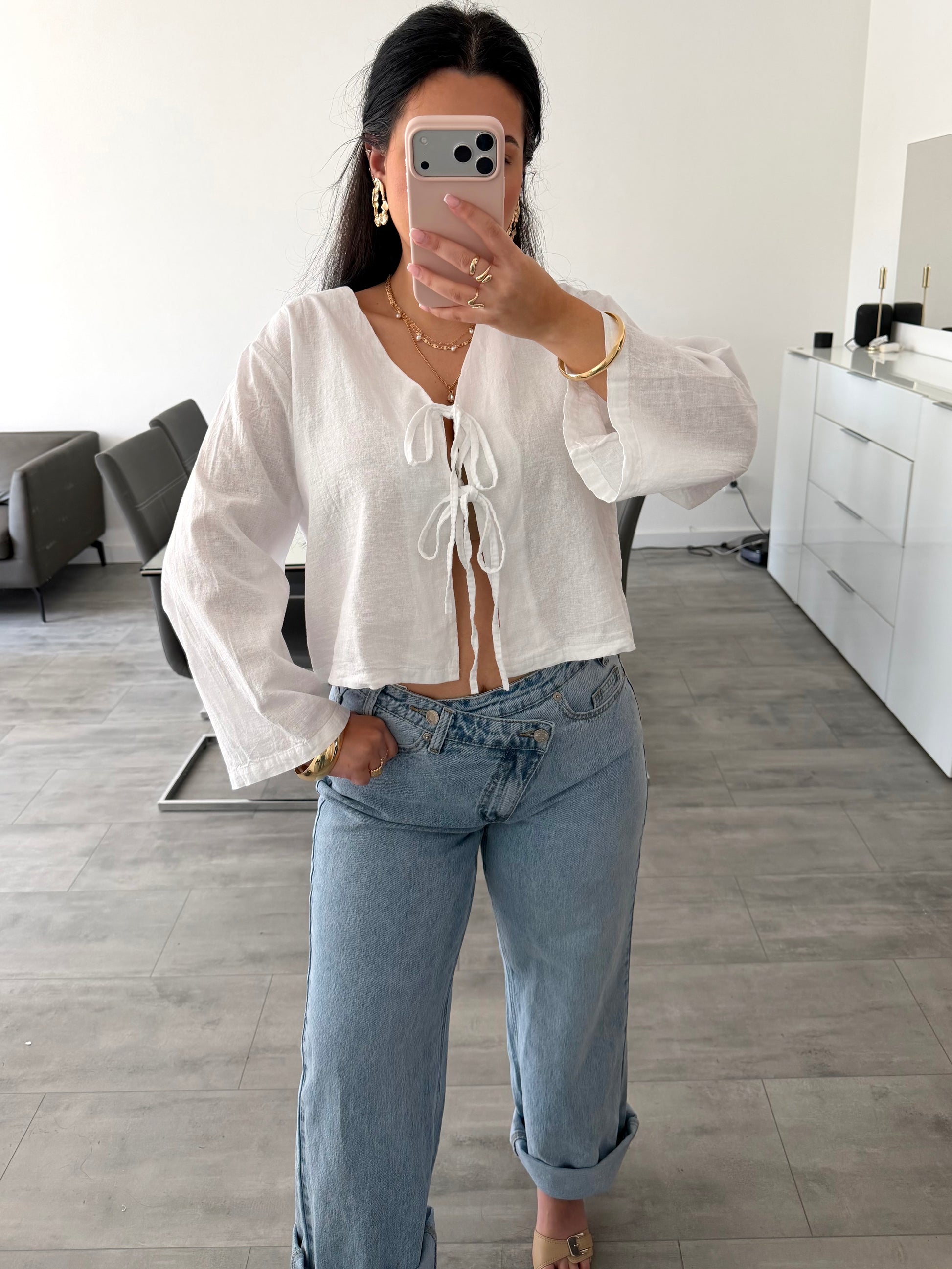 BAUMWOLL-LEINEN BLUSE HANNAH Ansicht 10 – Miss Nova Damenmode