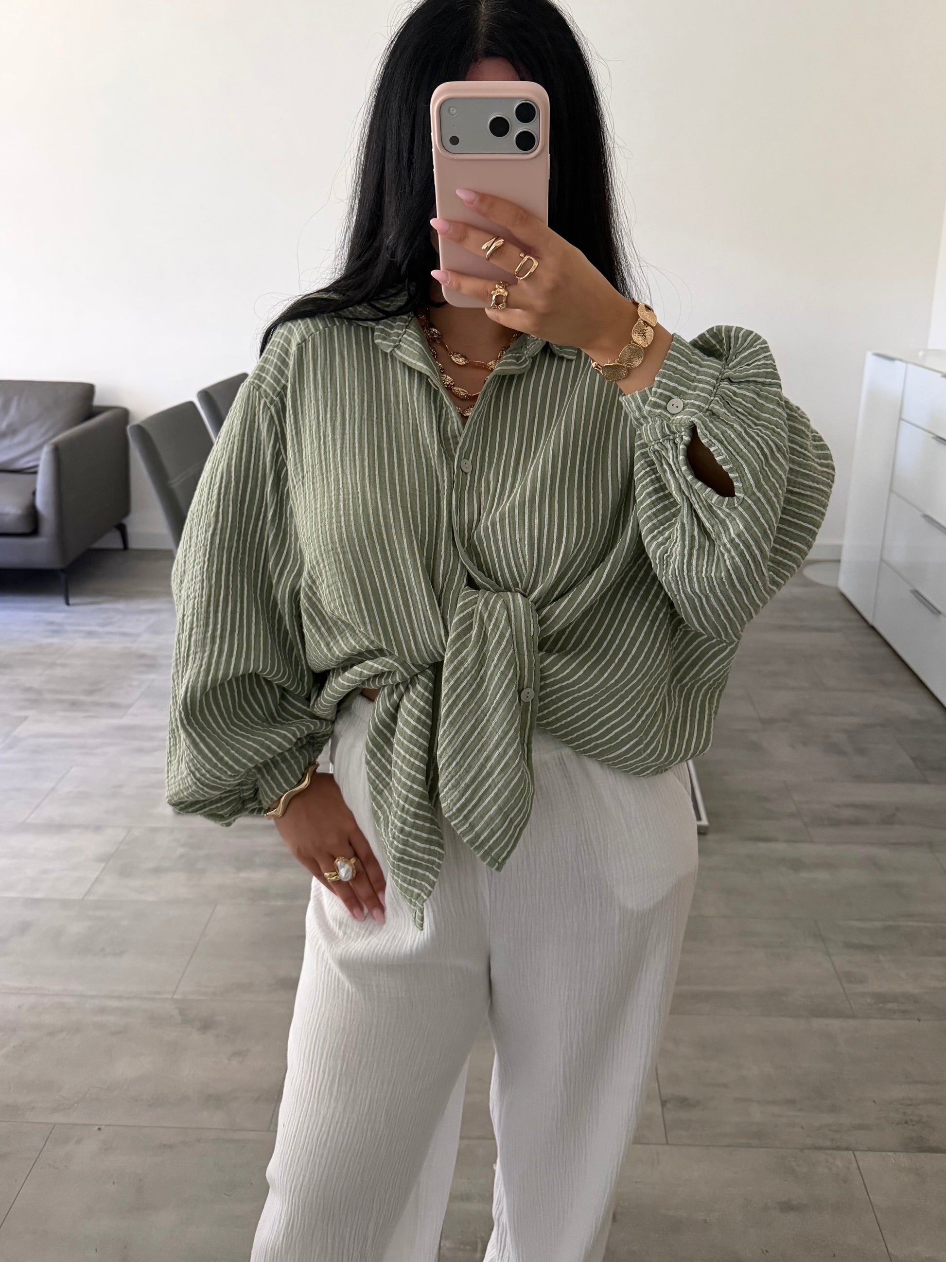 MUSSELIN BLUSE FABIENNE STREIFEN – Musselin Bluse bei Missnova