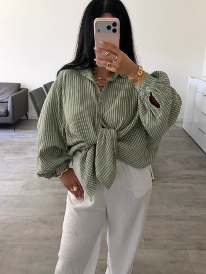 MUSSELIN BLUSE FABIENNE STREIFEN – Musselin Bluse bei Missnova