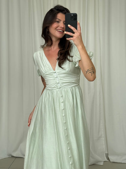 MAXIKLEID MIT KNOPFLEISTE ALVINA