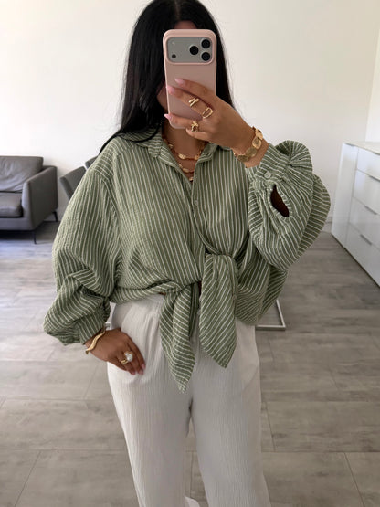 MUSSELIN BLUSE FABIENNE STREIFEN – Musselin Bluse bei Missnova