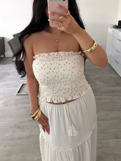 MUSSELIN BANDEAU TOP BLÜMCHENLIEBE – Musselin Mode Miss Nova