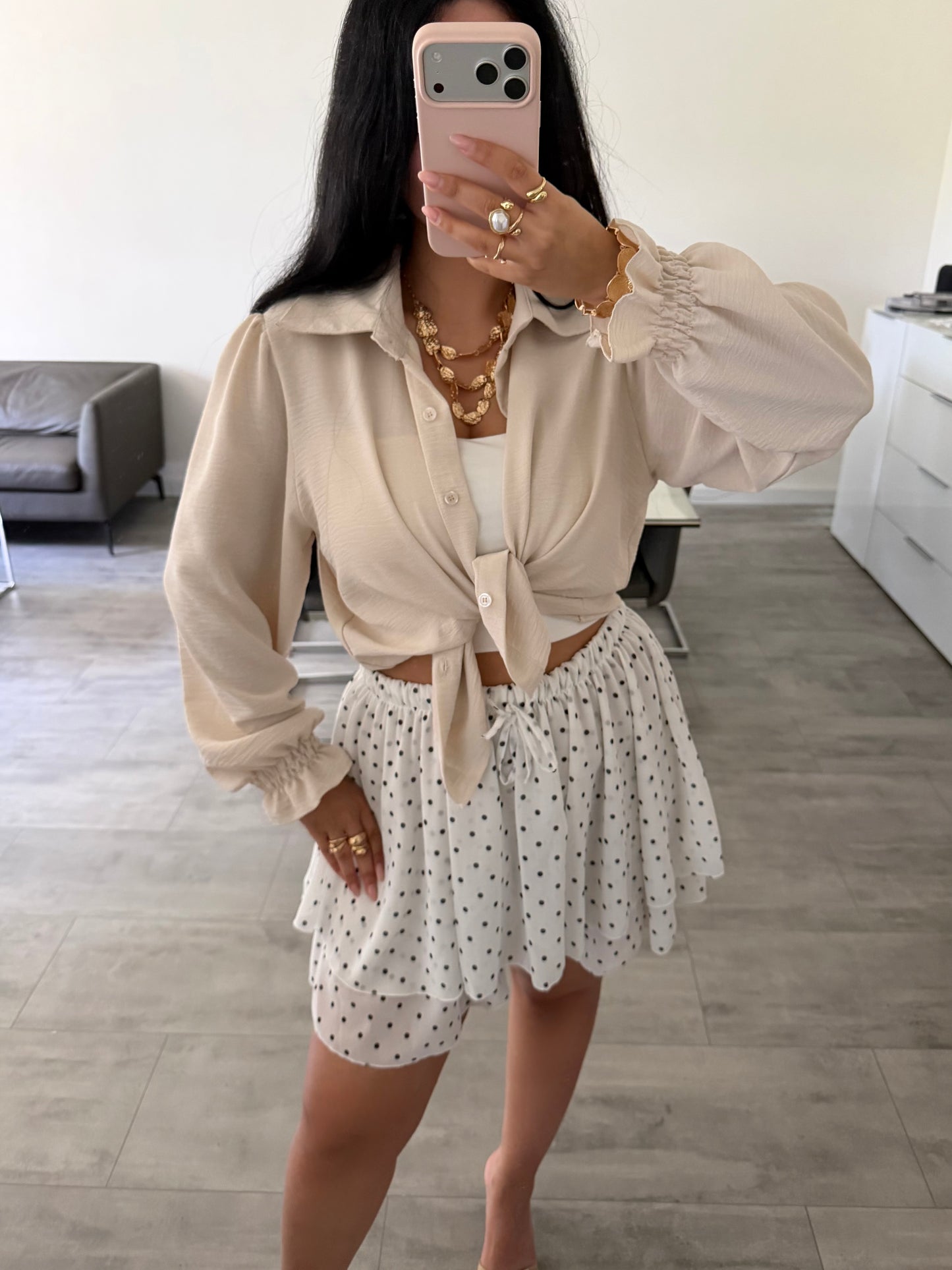 SOFT BLUSE MIT RÜSCHENÄRMEL ANTONELLA