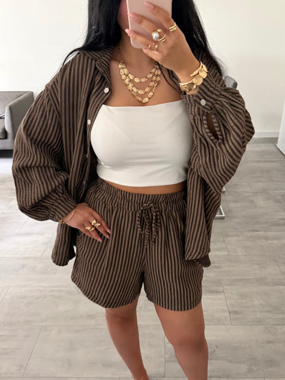 MUSSELIN SHORTS ALMA STREIFEN