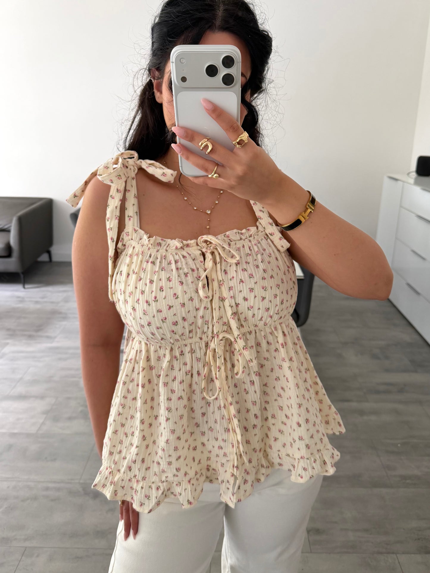 MUSSELIN TOP SOMMERBLÜTE – Musselin Mode Miss Nova