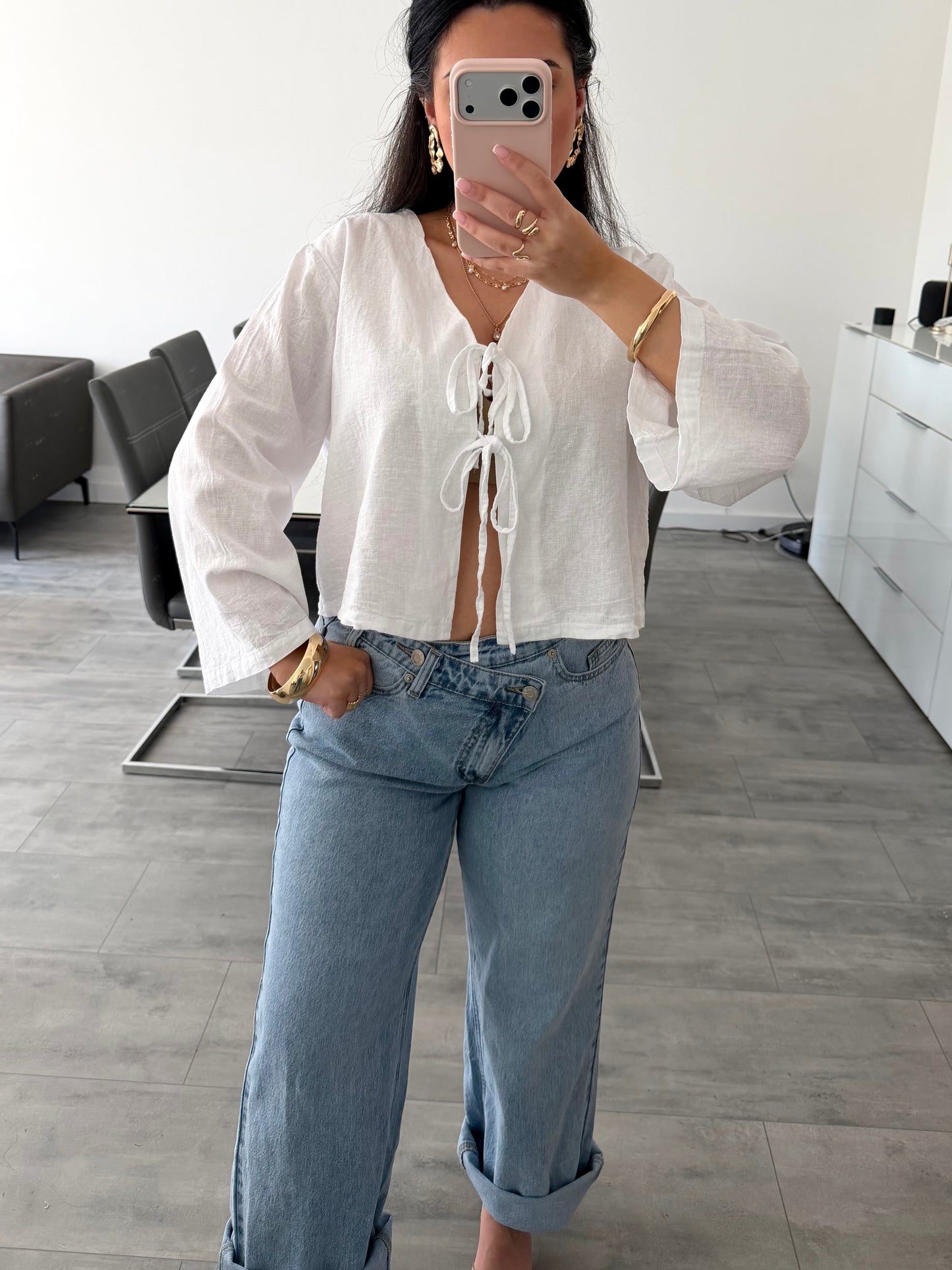 BAUMWOLL-LEINEN BLUSE HANNAH Ansicht 14 – Miss Nova Damenmode