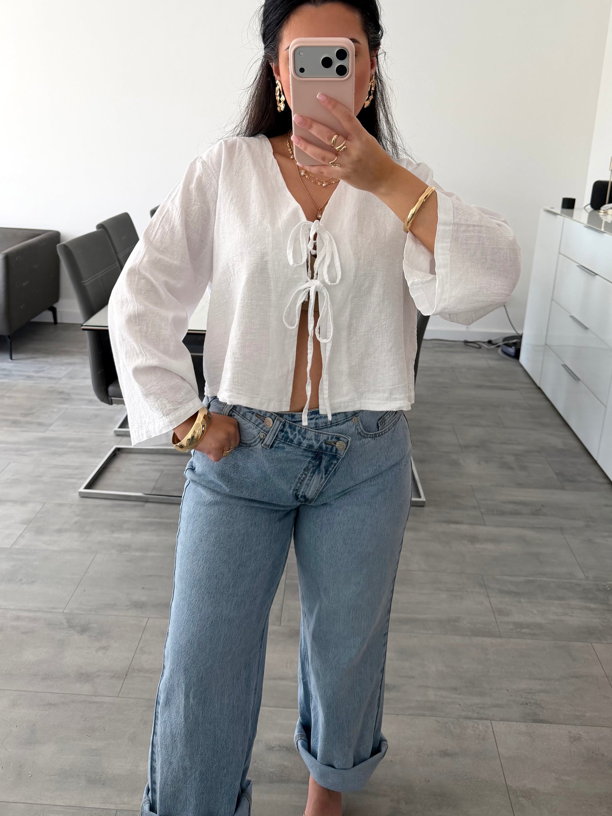 BAUMWOLL-LEINEN BLUSE HANNAH Ansicht 14 – Miss Nova Damenmode