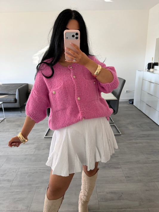 KURZARM STRICKCARDIGAN MALOU Musselin kaufen | Miss Nova
