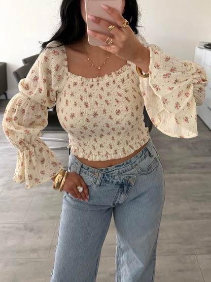 MUSSELIN BLUSE DAFINA MIT BLÜMCHEN – Musselin Mode Miss Nova