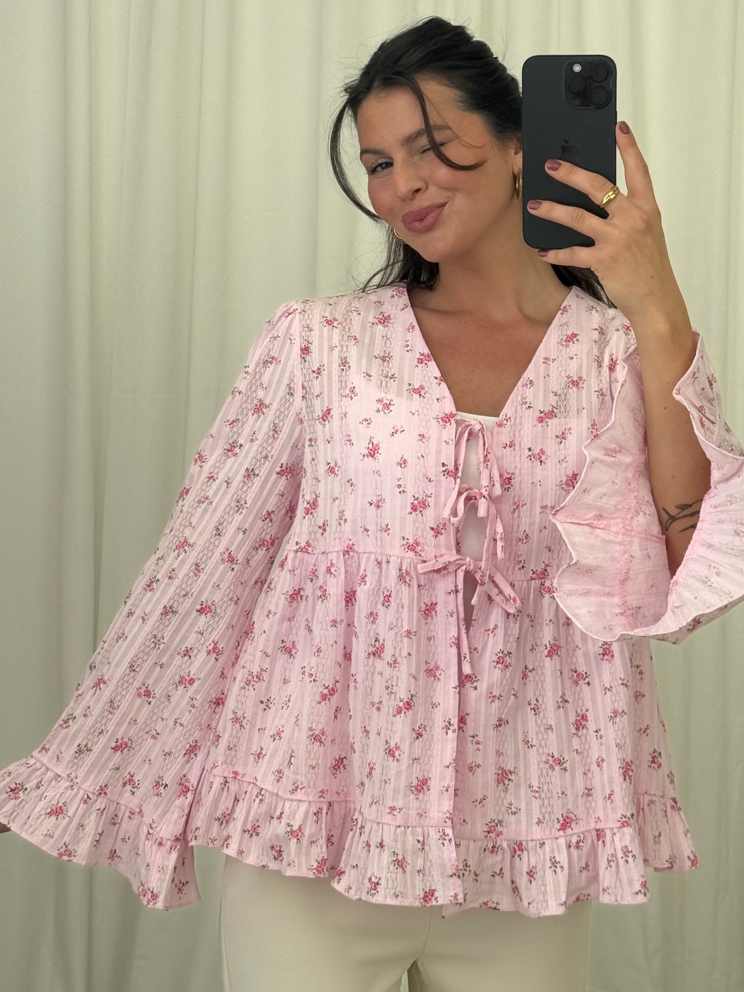 FLORALE BAUMWOLLBLUSE FAIRY MIT SCHLEIFEN – Musselin Mode Miss Nova