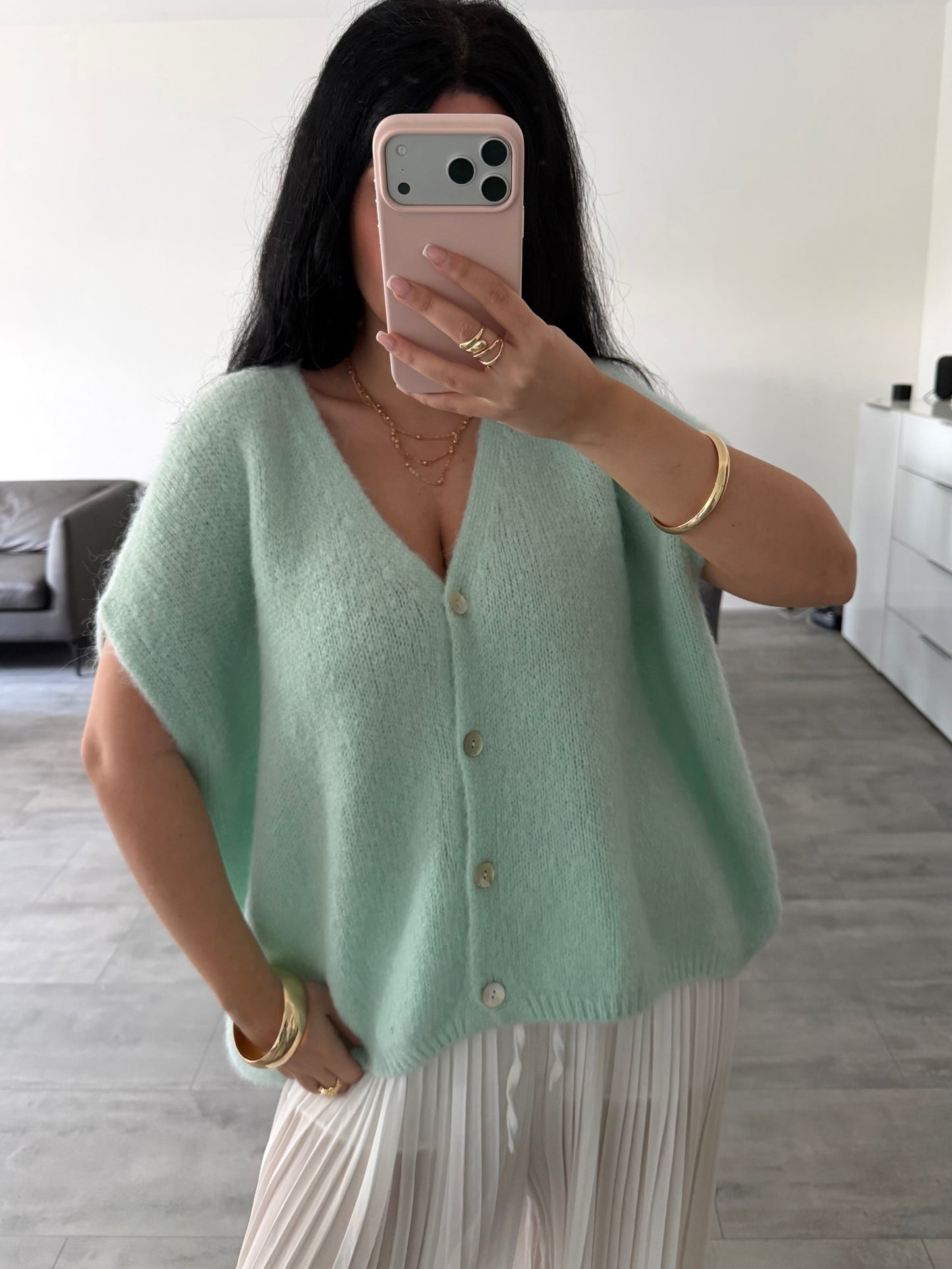 KURZARM STRICKJACKE LENI