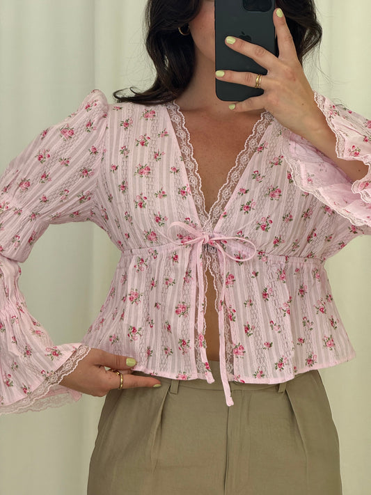 FLORALE BAUMWOLLBLUSE VALERIA MIT BLUMENMUSTER Musselin kaufen | Miss Nova