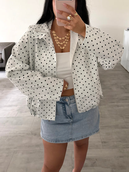 LEICHTE BAUMWOLLJACKE POLKA DOTS