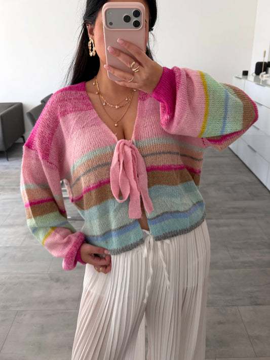 CARDIGAN EDA MİT SCHLEIFE Musselin kaufen | Miss Nova
