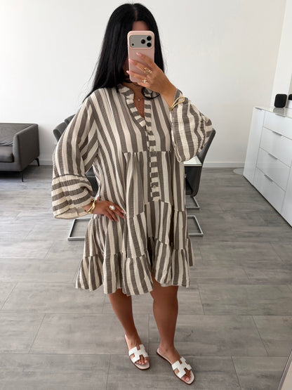 OVERSIZE MUSSELIN KLEID MIT KNOPFLEISTE MIRANDA