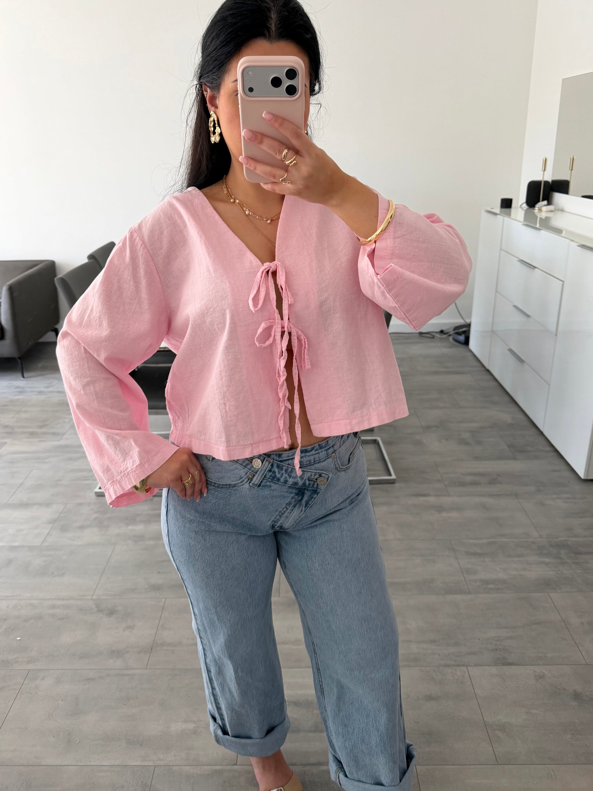 BAUMWOLL-LEINEN BLUSE HANNAH Ansicht 5 – Miss Nova Damenmode