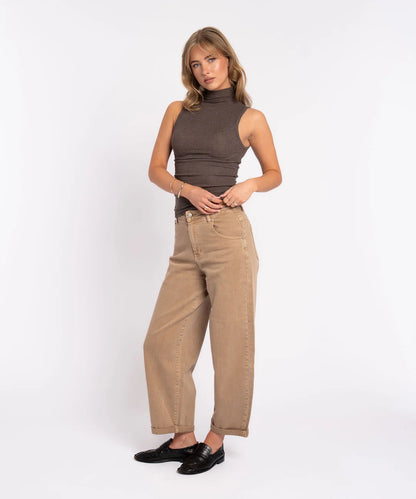 STRETCH BALLOON JEANS VALERIE CAMEL