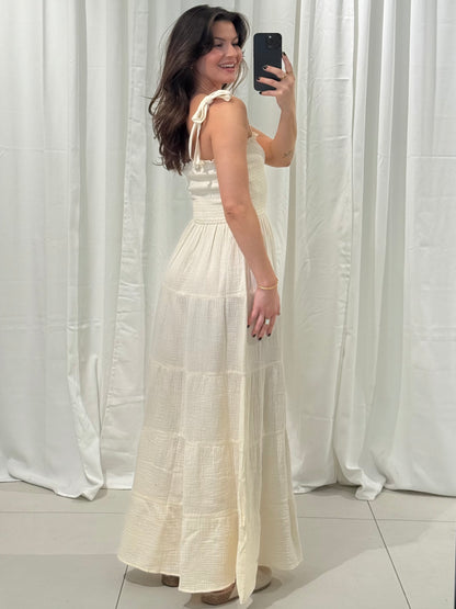 MUSSELIN KLEID LAYLA MIT SCHLEIFEN
